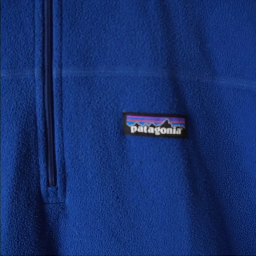 Patagonia Micro D Fleece 1/4 Zip Pullover Sweater Men Medium Blue Outdoor Hiking